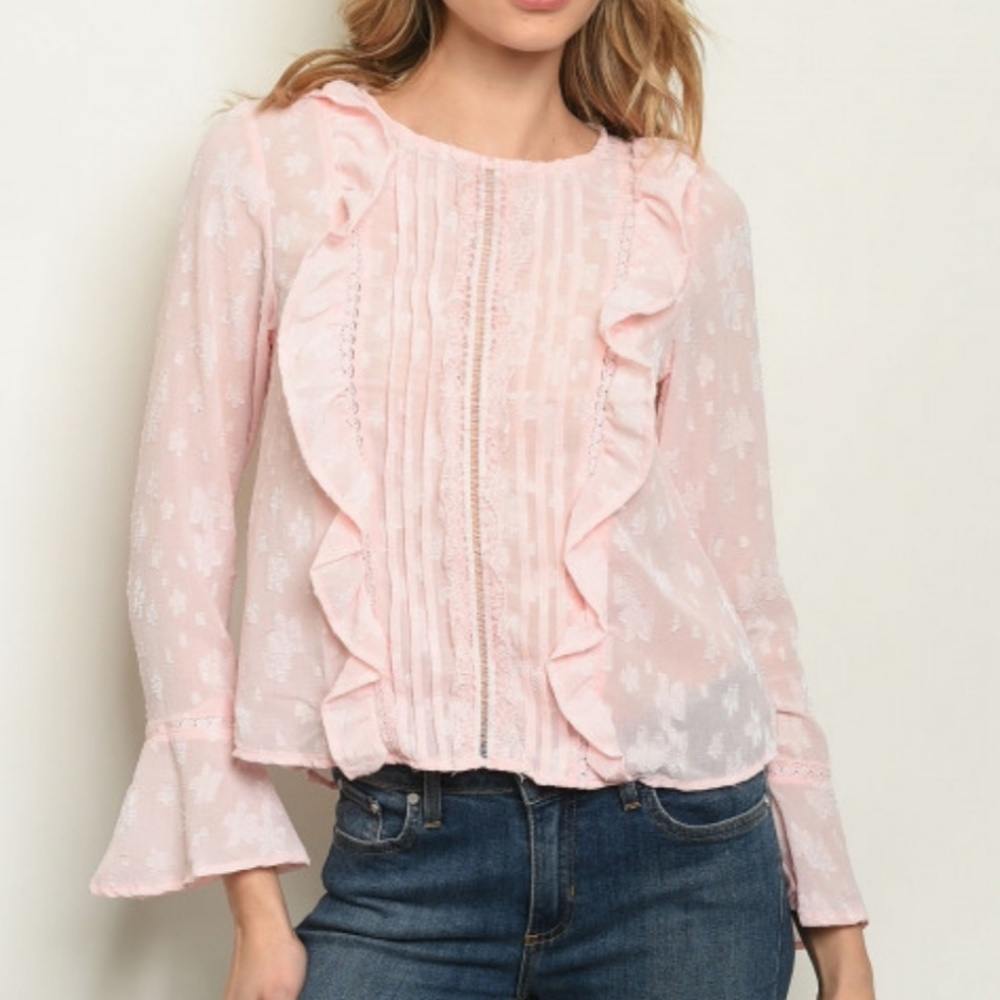 Boutique Pink V-Neck Blouse